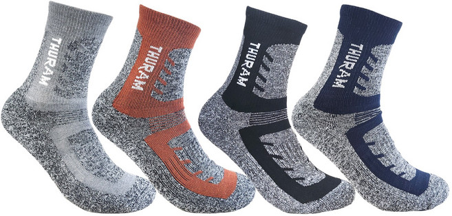 싸자나 이중쿠션 장목 등산양말 남성 여성 4켤레, 4개, 남성용(혼합구성)