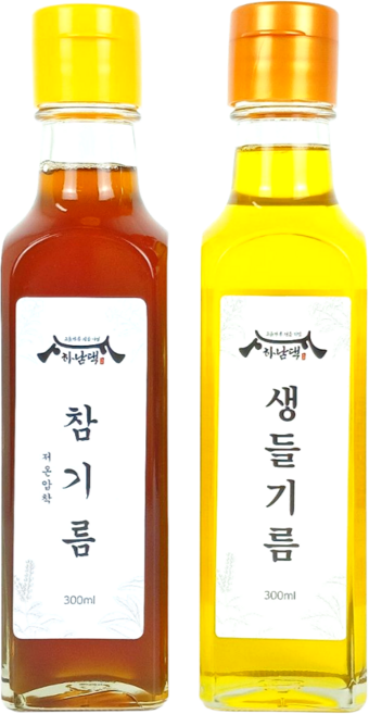 하남댁 건강지키미 저온압착 참기름+생들기름, 4개, 300ml