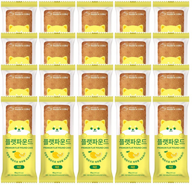 맘스케이크 오븐에 구운 플랫파운드 레몬맛, 20개, 50g