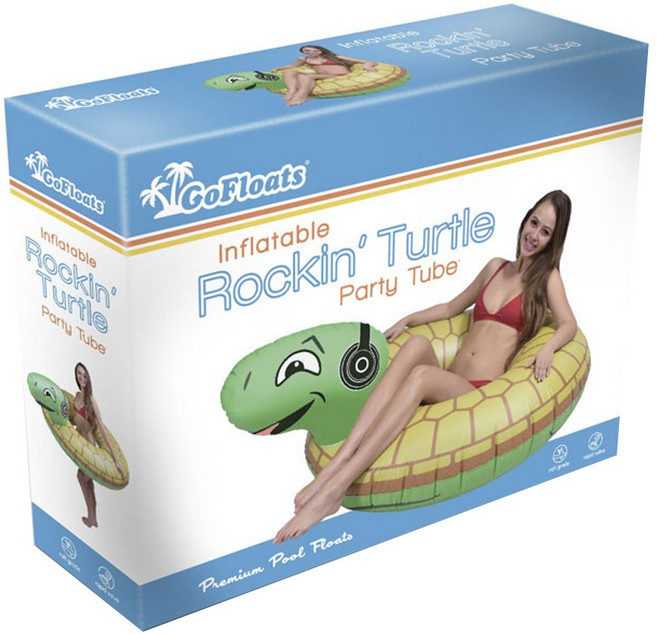 고플로츠 인플레이터블 파티 성인용 튜브, 1개, Rockin' Turtle