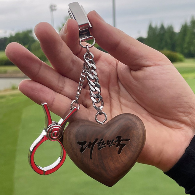 주문제작 퍼터커버 골프 홀더 퍼터키퍼 골프채커버 하트원목 라운딩선물 골프악세사리, 1개, 호두나무