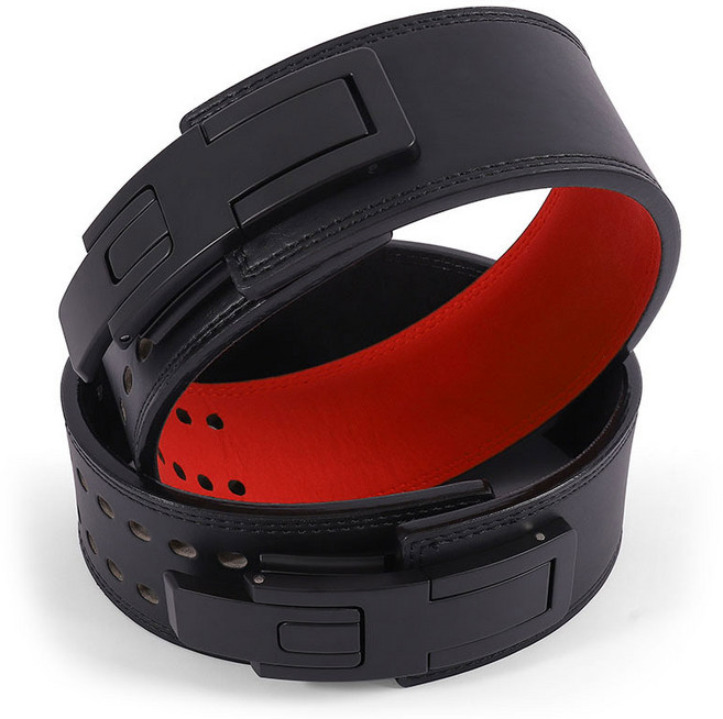 헬스 파워 리프팅 레버 역도 벨트, 1kg, 레드블랙