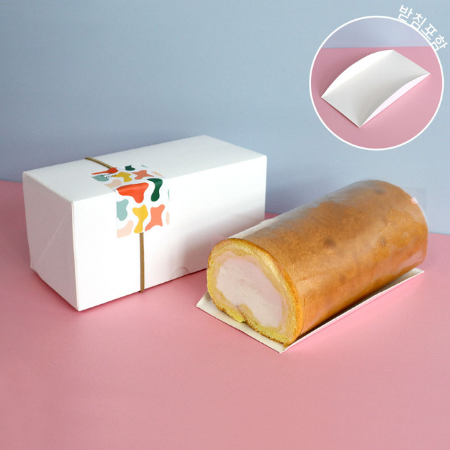 도지마 화이트 무지 받침포함 파운드 롤케익 상자 10개