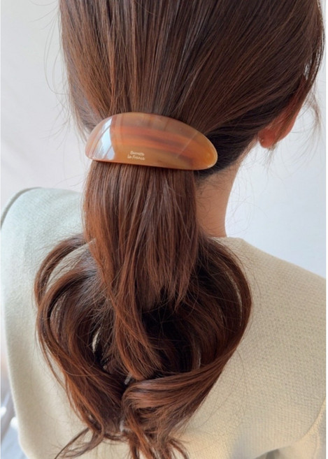 8컬러 프랑스핀 타원 커브 마블 둥근 고급 자동 헤어핀