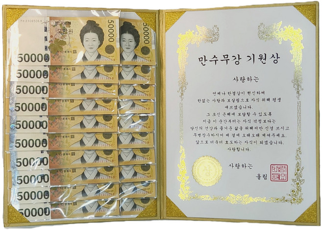 코지치 부모님 용돈상장 감사 생신, 1개, 만수무강상