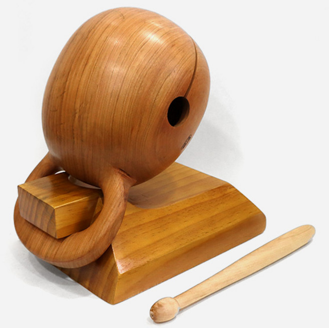 쌍용좌대목탁 6.5치 - 살구 벚나무 기도용 수행용 국내목공예, 1개