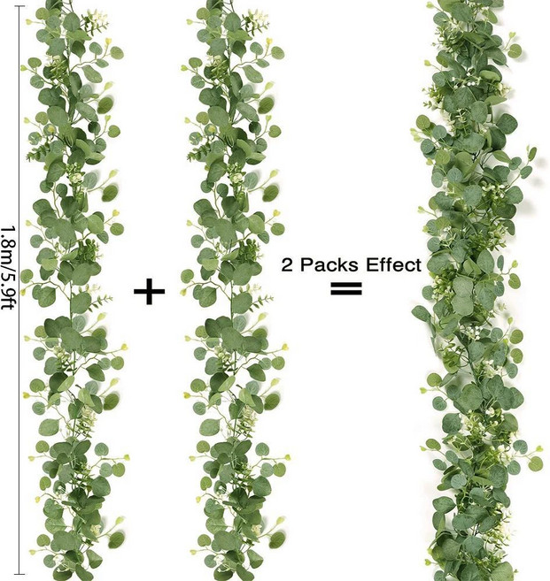 피트 인조 꽃 유칼립투스 가랜드와 다알리아 덩굴 웨딩 홈 벽 배경 장식용, 01 1PCS, 색상: 1. B / 크기: A. 1PCS, 1개