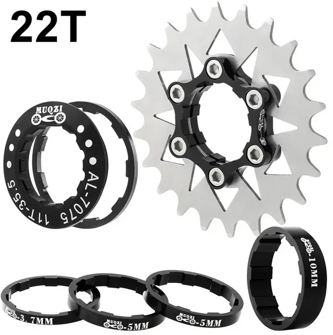 MUQZI 12-22T Fixie/BMX 자전거용 단일 속도 카세트 톱니바퀴 변환 키트 -, 04 22T Black