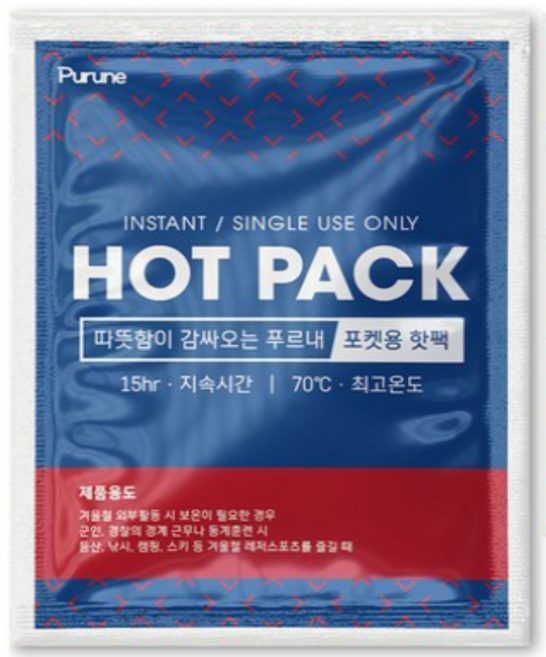 푸르내 프리미엄 핫팩 포켓용 80g, 50개