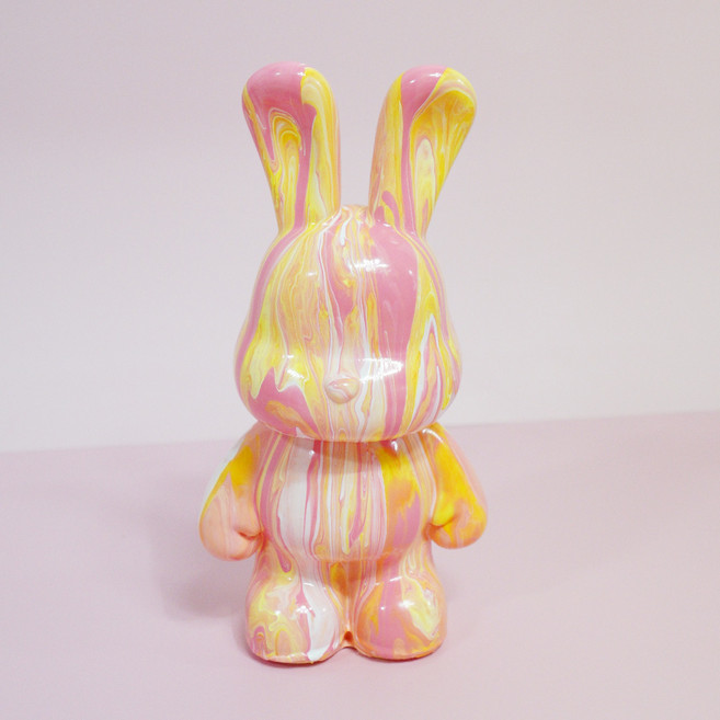 브로키 푸어링 아트 플루이드 래빗 L 베어브릭 만들기 아크릴 물감, 푸어링_래빗L, 02_라이트퍼플+화이트+아쿠아