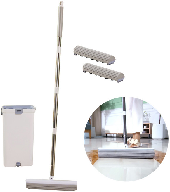 [TV홈쇼핑] 트윈벨 하마 청소기 1세트 - 흡수흡착 걸레 밀대 유리창 청소 바닥물기제거, 1개