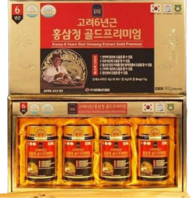 골드 프리미엄 고려 6년근 홍삼정, 240g, 4개