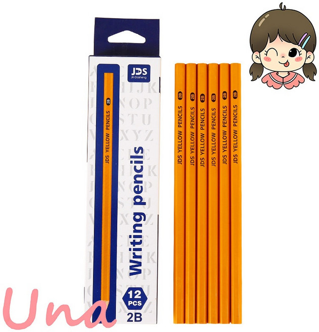 JDS 2B 考試寫字鉛筆 六角筆桿 12支/盒, 1個, (H4514)2B一盒/12支
