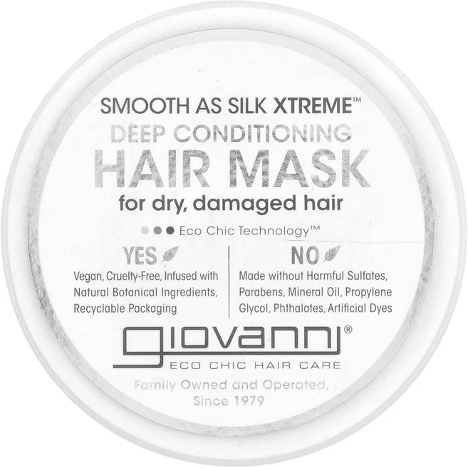 Giovanni Smooth As Silk Xtrame™ 딥 컨디셔닝 헤어 마스크 295ml(10fl oz), GiovanniSmoothAsSilkXtrame딥컨디셔, 1개, 295ml - 쿠팡