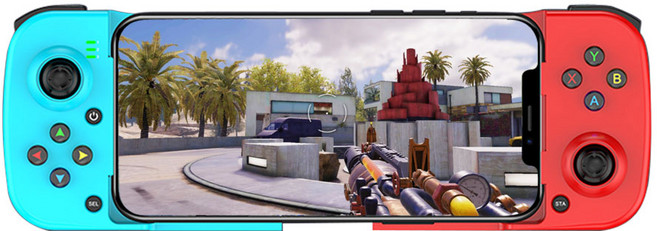 D3 안드로이드 IOS 모바일 게임패드 무선 PC 게임 컨트롤러 스트레치 블루투스 조이스틱, 빨간색R, 1개