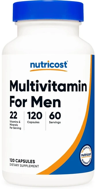 뉴트리코스트 남성용 멀티비타민 22비타민 & 미네랄 함유 120캡슐 [Nutricost Multivitamin for Men 120 Capsules], 120정, 1개 - 쿠팡