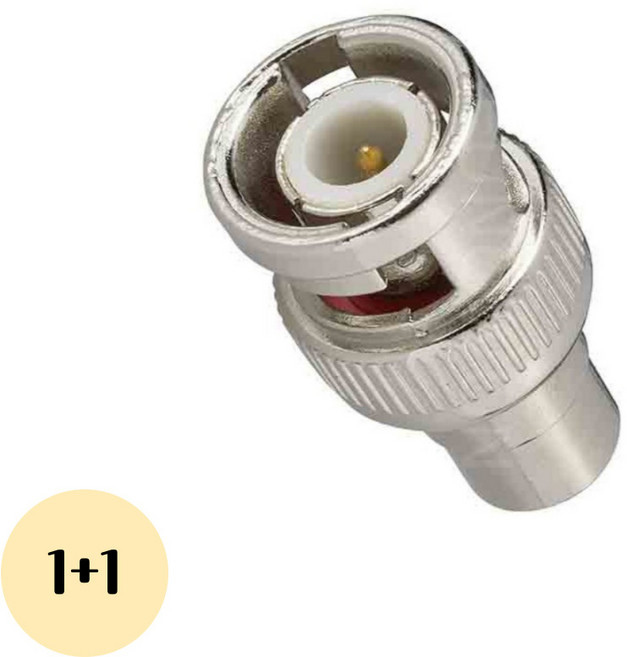 (1+1) BNC(M) to RCA(F) 변환 커넥터 CCTV 동축케이블 연결 변환젠더, 2개, 상세페이지 참조, 2.7cm