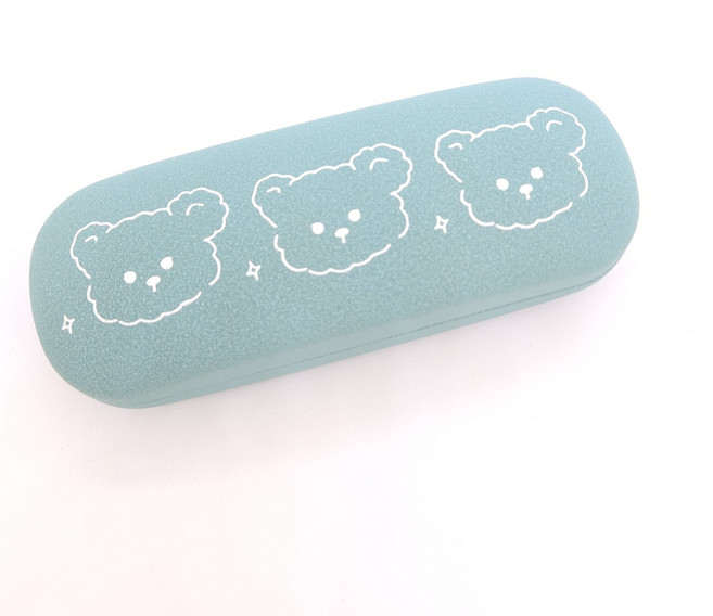 귀여운 곰돌이 안경 통 하드 케이스 안경닦이 증정