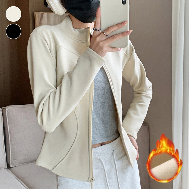 간절기자켓 플리스 슬림핏 라인 따뜻한 여성 집업자켓