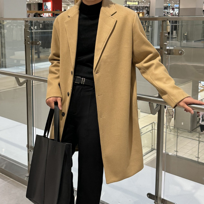 [M~2XL][4컬러]베스 남자 울 모직 싱글 프리미엄 롱코트