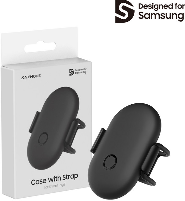 삼성 갤럭시 스마트태그2 스트랩 케이스 도난방지 자전거 안장 설치 가능 강아지 목걸이 백팩 가방끈 밴드, 1개, 블랙