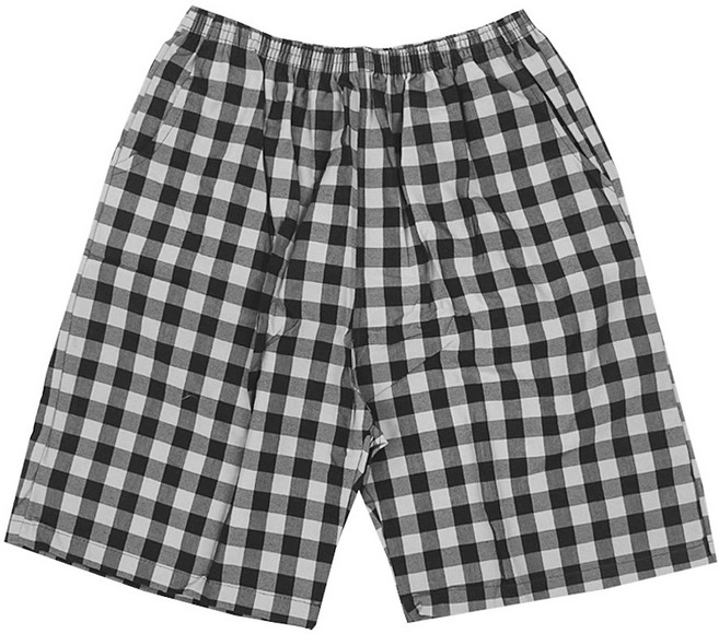 남성 파자마 체크 선염 잠옷바지 5부 홈웨어 주머니