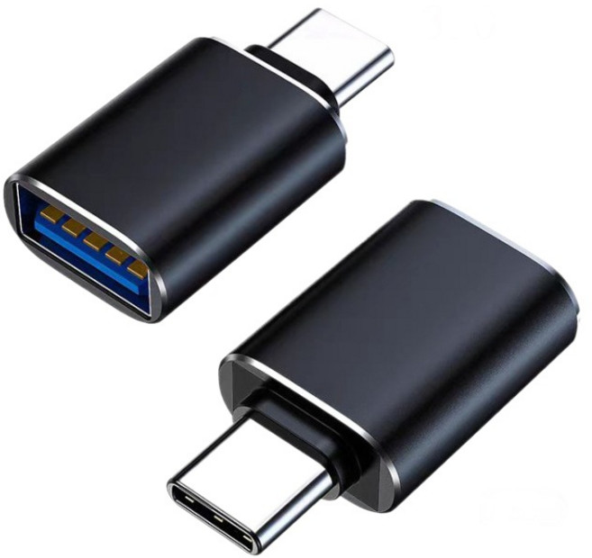 USB3.0 轉 Type-C OTG 轉接頭 鋁合金外殼 高速傳輸, 黑色, 1個, 3cm