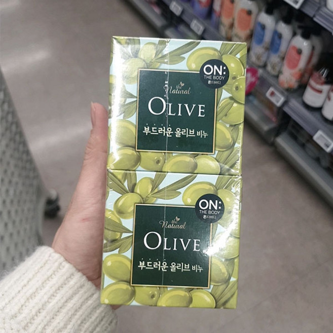 온더바디 더내추럴 비누 올리브, 90g, 4개입