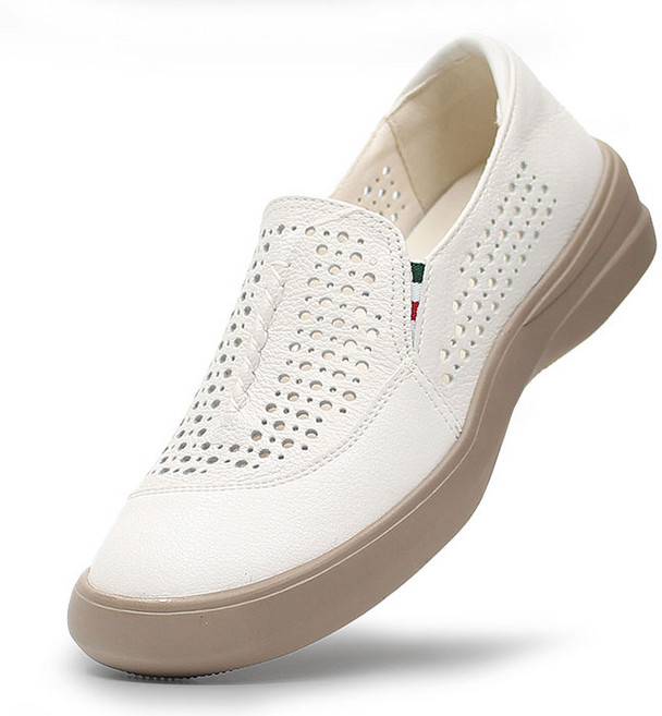 여성 펀칭 슬립온 통기성 경량 컴포트슈즈 발편한 데일리 워킹화 쿠션 로퍼