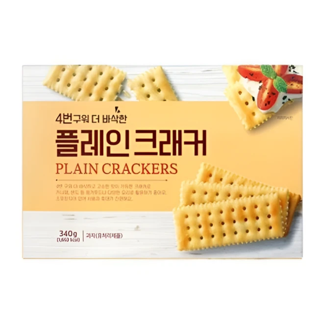 4번구워 더 바삭한 플레인 크래커, 8개, 340g - 쿠팡