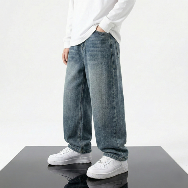 초등 주니어 워싱 와이드 청바지 봄가을용&겨울기모 130-170호