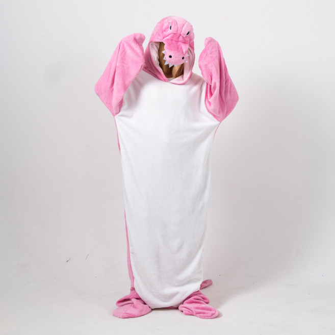 말랑마쥬 남녀공용 집순이 방콕 동물잠옷 캠핑 입는담요 파자마파티 반티