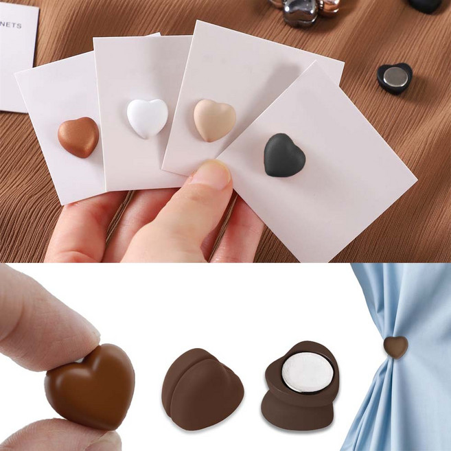 루이 스카프 고정 마그네틱 셔츠 안전 고정 핀리스 자석 클립, 브라운, 4개