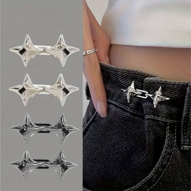 간편하게 허리 수선 실버&블랙 매직단추 4p세트, 1개, 실버&블랙 2.5*4.5