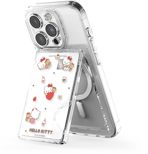 산리오 프렌즈 투명 멀티 스탠드 카드지갑(맥세이프 호환), 1개, 프렌즈_헬로키티