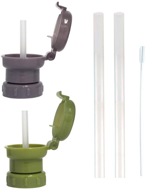 포네르 물병 스트로우캡 3종, 포네르 물병캡(2P)+실리콘빨대(2P)+세척솔(1P), 1세트