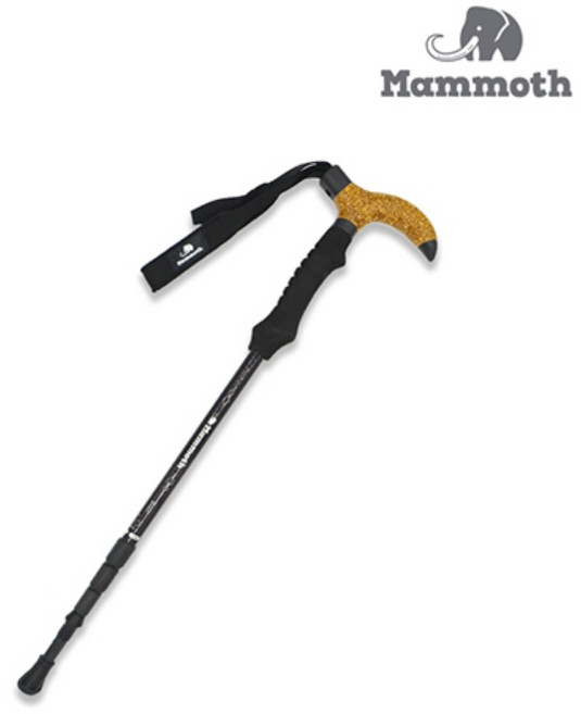 매머드 T그립 듀랄루민 4단 등산스틱 블랙 M35USK01, 1개