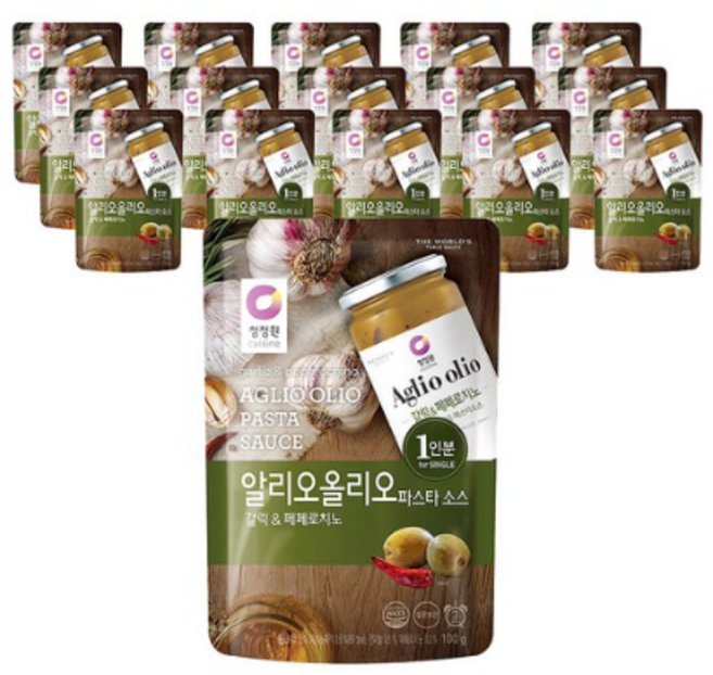 청정원 알리오올리오 파스타소스 싱글파우치, 100g, 32개