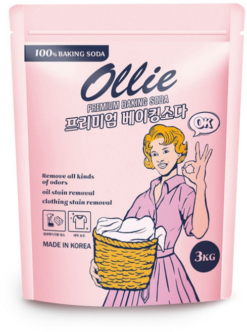 올리 프리미엄 베이킹소다 청소 세정 탈취 3kg 대용량 국내제조, 1개