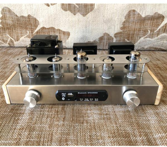 블루투스앰프 오디오 진공관 앰프 키트 DIY 하이파이 클래스 A 앰프 Vu 미터 블루투스 5.0 USB 플레이어 110V 220V 6n2 6p1, 7)   110