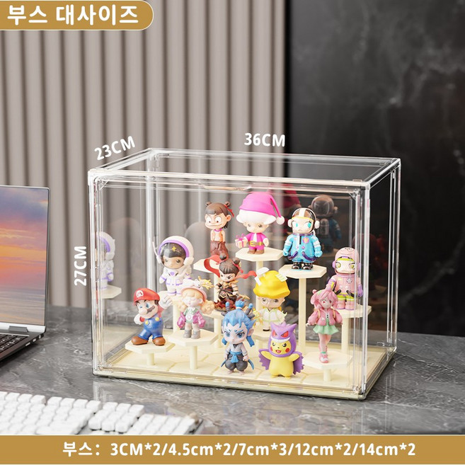 기둥형 투명 피규어 케이스 레고 진열장 가방 보관함 아크릴 장식장, 1개, B01LZ 36*23*27