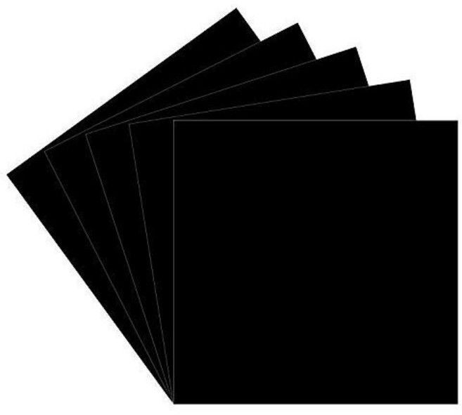 12"x12" 블랙 영구 접착 비닐 시트 5팩 광택 Ora 12"x12" Black Permanent Adhesive Backed Vinyl Sheets 5 Pack Gloss, 1개