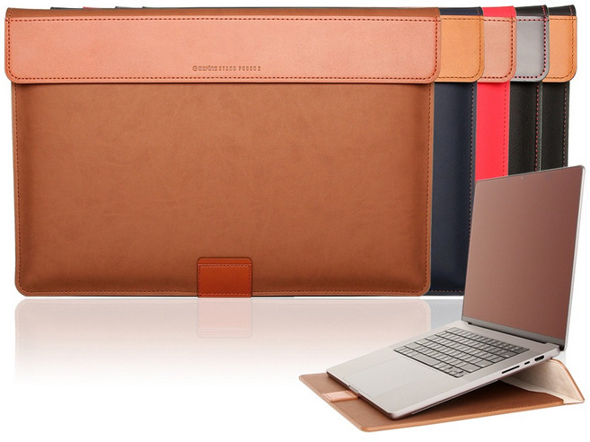 맥북 에어 38.9cm/15인치 M5 M4 스탠드 파우치 케이스, 블랙, 1개