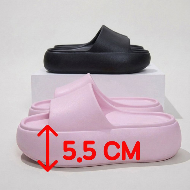 세오나 푹신한 굽높은실내화 쿠션실내화 사무실슬리퍼 키높이 거실화, 1개, 블랙
