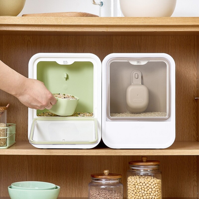 락앤락 큐브 쌀통 7KG 냉장고 쌀보관용기 쌀보관함, 1개, 베이지