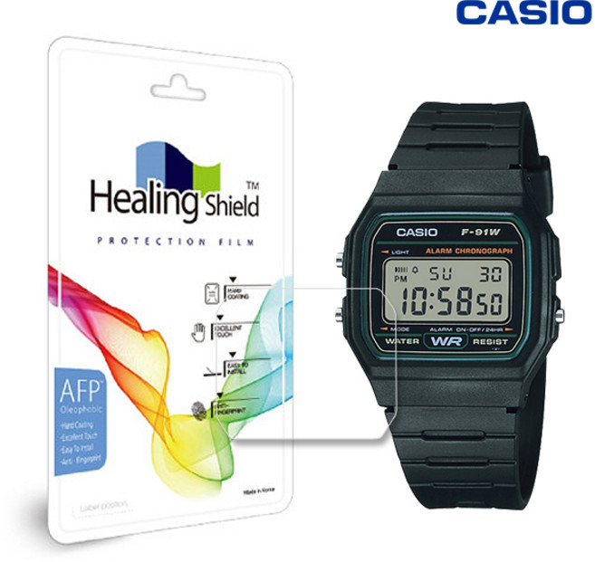 카시오 F-91W-3 전용 힐링쉴드 시계보호필름 기스방지 유리보호필름