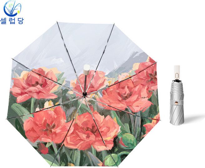 셀럽당 파라솔 자외선 차단 여성 양산 청우 겸용 우산 바람막이 티타늄 실버 자외선 차단 우산 프린세스룩