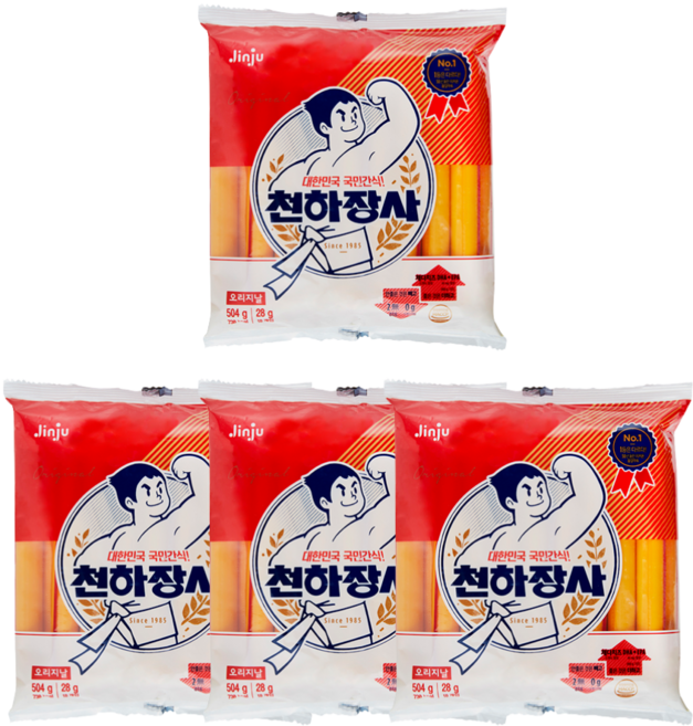 진주햄 천하장사 오리지날 소시지, 504g, 4개