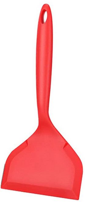 실리콘 뒤집개 팬케이크 삽 오믈렛 뒤집게 계란용 생선 팬케이크 논스틱 와이드 소프트 피자 주방 스크레이퍼, Red