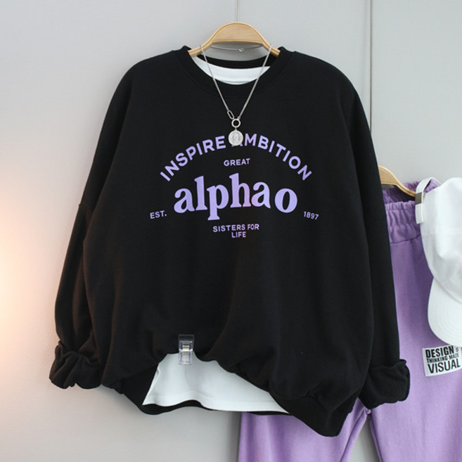 달콩 여성 빅사이즈 봄신상 그레이트레터링오버핏맨투맨